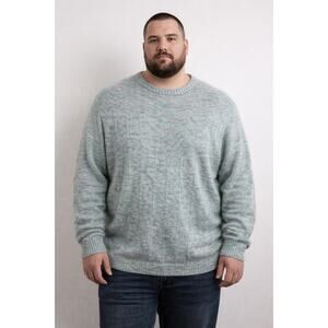 New Way Soft Cloth All Day Checkerboard pale greem multi men's XXL sweater. NWOT